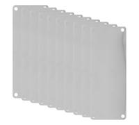 Generico Targhetta in Acciaio Inox 100X50Mm 10 Pezzi Vuota 4 Fori, Placca per Incisione Personalizzata, Adatta per Cartelli Nome e Uso Professionale