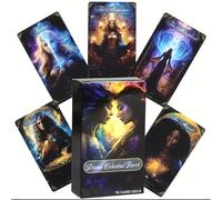 Generico Tarocchi Divine Celestial Tarot, Mazzo da 78 Carte con Illustrazioni Mistiche, Set Completo per Divinazione e Meditazione