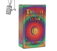 Generico Tarocchi Trionfi della Luna - Mazzo tascabile per principianti con collana - Design elegante, facile da usare