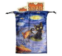 Generico Tarot Card Storage Pouch, Drawstring Bag for Deck Protection,13x18cm Multipurpose Holder for Dice, Jewelry, and Accessories, Perfect for Tarot Enthusiasts and Collectors