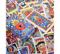 Generico Tarot del Fuego di Ricardo Cavolo, Carte dei Tarocchi, Mazzo Mistico con Design di Fiamme e Stelle, 11,3 x 6,2 x 3,3 cm