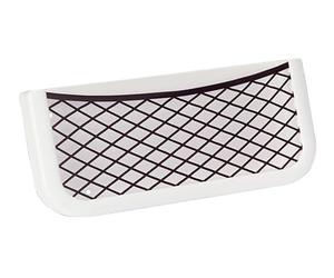 Generico Tasca A Rete PORTAOGGETTI Universale Adesiva per Barca,GOMMONE, PLASTICA Bianca Rete Nera, Mis.25X11,5X3,2