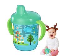 Generico Tasse à bec avec paille pour tout-petit - Gobelet d'entraînement avec paille et poignées - Cadeau d'anniversaire de tasse d'entraîneur portatif de preuve de de modèle d'animal de bande