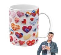 Genérico Tasses à thé - à thé | Tasse Staffie, à caffè in ceramique | de Saint-Valentin da 350 ml avec motif cœur pour la cuisine et la maison | à café avec poignée, tasse à boisson, l