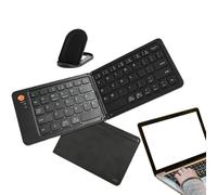Genérico Tastiera pieghevole - portatile ultra sottile, doppia piegatura silenziosa, compatibile tablet smartphone portatile | commutazione rapida dispositivi supporto ufficio viaggio