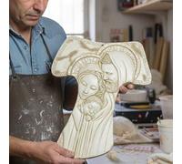 Generico Tau Sacra Famiglia in Marmo di Carrara (marmoresina) 40x33 Centimetri