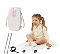 Generico Tavola con Ruote per Bambini, Monopattino da Pavimento per Bambini con autismo, Monopattino Interno per Palestra con Maniglia e Ruote silenziose per l'allenamento sensoriale,White + Paddle