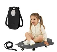 Generico Tavola con Ruote per Bambini, Monopattino da Pavimento per Bambini con autismo, Monopattino Interno per Palestra con Maniglia e Ruote silenziose per l'allenamento sensoriale,Nero