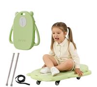 Genérico Tavola con Ruote per Interni per Bambini, Monopattino da Pavimento per Allenamento sensoriale per Bambini con autismo, tavola a rotelle con Maniglia e Ruote silenziose,Green + Paddle
