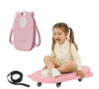 Genérico Tavola con Ruote per Interni per Bambini, Monopattino da Pavimento per Allenamento sensoriale per Bambini con autismo, tavola a rotelle con Maniglia e Ruote silenziose,Rosa