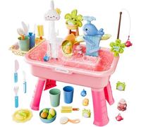 Generico Tavoli Ad Acqua per Bambini - Azione con Pompa Alimentata A Batteria, Set da Gioco per attività di Dimensioni 54x29x53 Cm, Supporto per Lavello Didattico Estivo in, Vasca Sensoriale in PLA