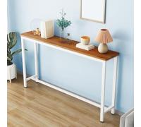 Generico Tavoli Bar Alti, Tavoli Consolle per Corridoio, Tavolino Caffè Sottile Corridoio con Contenitore Piccolo Tavolo Corridoio, per Cucina Ingresso Vestibolo(Oak,55 * 15.7 * 39.4inch)