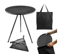 Generico Tavoli Pieghevoli Per Esterni | Tavolino Laterale Rotondo Pieghevole per Terrazzo Esterno - Mobile Portatile Regolabile Per Spiaggia Viaggio Picnic BBQ