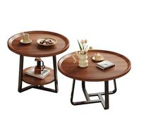 Generico Tavolini da Caffè Sovrapponibili Tavolini da Salotto Tavolino da Divano con Spazio Contenitore per Soggiorno, Camera e Ufficio Piano del Tavolo in Legno(C-80x46cm(31.5x18.1in))