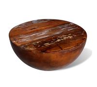 Generico Tavolino a Ciotola in Massello di Recupero con Base in Acciaio,Marrone,13.9kg,241648