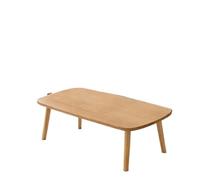 Generico Tavolino da caffè pieghevole rettangolare in legno, tavolino da tè Tatami con gambe pieghevoli, scrivania portatile for laptop for balcone home office