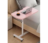 Genérico Tavolino da Letto con Ruote, scrivania portatile mobile, scrivania per computer regolabile, scrivania da divano scorrevole sotto il tavolo del divano, tavolo per laptop, per divano(Pink)