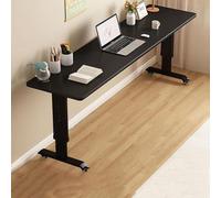 Genérico Tavolino da letto con ruote, tavolo portatile per laptop e tavolo da pranzo regolabile in altezza, per camera da letto, soggiorno, ufficio, ospedale robusto(Black,120 * 40cm)