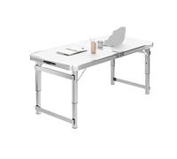 Generico Tavolino da stallo portatile semplice barbecue for uso domestico e sedie pieghevoli for esterno(120CM-Piano White)