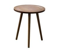 Generico Tavolino Moderno Con Contenitore Retro Scolpito Legno Rotondo | Tavolino da divano minimalista, stoccaggio angolo, for soggiorno, estetica vintage(50X60cm)