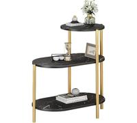 Generico Tavolino ovale con ripiano a 3 livelli Tavolino moderno Comodino piccolo accento con libreria for soggiorno Camera da letto