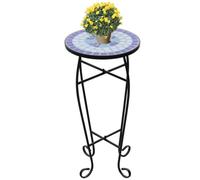 Generico Tavolino Piante Modello Mosaico Blu e Bianco,Prato e Giardino,Giardinaggio,Supporti per piante-41128