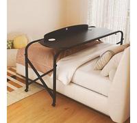 Generico Tavolino servitore con ruote a 360°, tavolino sopra il letto,regolabile in altezza,scrivania sopra il letto con deflettore rialzato King Queen Bed Table(Black,120 * 40cm)