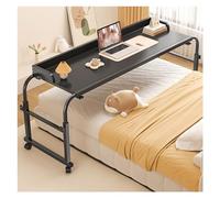 Generico Tavolino sopra il letto, carrello for laptop for stazione di lavoro in piedi, tavolo for computer for letto Tavolino servitore con ruote in altezza regolabile(Color:Black,Size:100x45cm)
