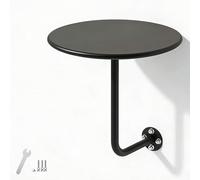 Generico Tavolo Balcone Parete, Tavolo Da Caffè A Parete, Scrivania Laterale Galleggiante Salvaspazio, Tavolino Rotondo For Soggiorno, Camera Da Letto, Cucina, Ufficio(Nero,40cm)