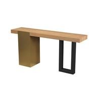 Generico Tavolo consolle Moderno in Stile Fattoria, Tavolo da Ingresso Industriale, tavolino Lungo per Divano Decorativo per Soggiorno e corridoio, Finitura Dorata Decorativa, 120x85 cm (47,2x33,5 po