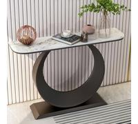 Generico Tavolo consolle per Ingresso, Tavolo consolle Moderno con Gambe circolari in Metallo, consolle per Divano con Contenitore, per Ingresso, corridoio, Soggiorno (Nero B, 120 cm/47,2 Pollici)