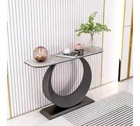 Generico Tavolo consolle per Ingresso, Tavolo consolle Moderno con Gambe circolari in Metallo, consolle per Divano con Contenitore, per Ingresso, corridoio, Soggiorno (Nero C, 150 cm/59 Pollici)
