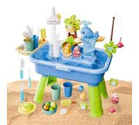 Generico Tavolo da Acqua per Bambini - Set da Gioco da 4 in 1 Pompa 'Acqua funzionante Durevole, Tavolo da attività Divertente educativo Stimolazione della creatività, Accessorio Divertente all'apert