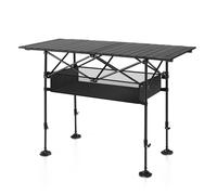 Generico Tavolo da campeggio pieghevole for esterni regolabile in altezza con custodia in rete/borsa for il trasporto portatile arrotolabile for barbecue in giardino for feste