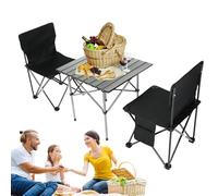 Generico Tavolo Da Campeggio Pieghevole - Set da Campeggio con Tavolo e Sedie Pieghevoli,Set Pieghevole Oxford Impermeabile Per Escursionismo, Picnic E Pesca Arredo Esterno