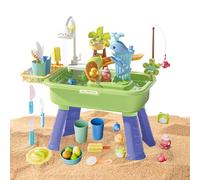 Genérico Tavolo da gioco acqua - 54 x 29 x 53 cm ABS | Kit 4 in 1 giocattoli per pesci Set sensoriale esterno divertimento infantile compleanno estetico salute casa patio piscina evento