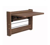 Generico Tavolo da lavoro pieghevole a parete, scrivania pieghevole in legno massello per lavanderia, per studio, camera da letto, bagno, cucina, ristorante, bar, scrivania per computer con corda ela