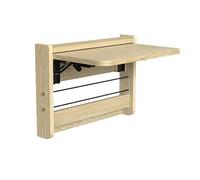 Generico Tavolo da lavoro pieghevole a parete, scrivania pieghevole in legno massello per lavanderia, per studio, camera da letto, bagno, cucina, ristorante, bar, scrivania per computer con corda ela