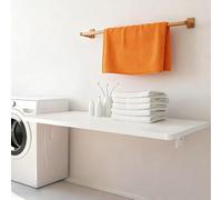 Generico Tavolo Da Parete Pieghevole In Legno, Scrivania Porta Pc, Tavolino Da Parete Ribaltabile, Scaffale A Muro Richiudibile Per Soggiorno, Cucina E Studio(White,120x30cm/47x12in)