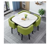 Generico Tavolo da pranzo rotondo, set da tavolo da pranzo moderno rotondo o quadrato, con 4 sedie, con cuscinetti antiscivolo, for l'uso in soggiorno(X,90cm/35.4in)