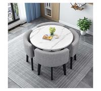 Generico Tavolo da pranzo rotondo, set da tavolo da pranzo moderno rotondo o quadrato, con 4 sedie, con cuscinetti antiscivolo, for l'uso in soggiorno(C,80cm/31.5in)