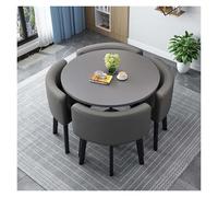 Generico Tavolo da pranzo rotondo, set da tavolo da pranzo moderno rotondo o quadrato, con 4 sedie, con cuscinetti antiscivolo, for l'uso in soggiorno(026,90cm/35.4in)