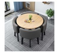 Generico Tavolo da pranzo rotondo, set da tavolo da pranzo moderno rotondo o quadrato, con 4 sedie, con cuscinetti antiscivolo, for l'uso in soggiorno(J,80cm/31.5in)