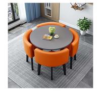 Generico Tavolo da pranzo rotondo, set da tavolo da pranzo moderno rotondo o quadrato, con 4 sedie, con cuscinetti antiscivolo, for l'uso in soggiorno(028,80cm/31.5in)