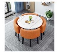 Generico Tavolo da pranzo rotondo, set da tavolo da pranzo moderno rotondo o quadrato, con 4 sedie, con cuscinetti antiscivolo, for l'uso in soggiorno(A,80cm/31.5in)