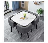 Generico Tavolo da pranzo rotondo, set da tavolo da pranzo moderno rotondo o quadrato, con 4 sedie, con cuscinetti antiscivolo, for l'uso in soggiorno(Y,90cm/35.4in)