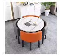 Generico Tavolo da pranzo rotondo, set da tavolo da pranzo moderno rotondo o quadrato, con 4 sedie, con cuscinetti antiscivolo, for l'uso in soggiorno(034,80cm/31.5in)