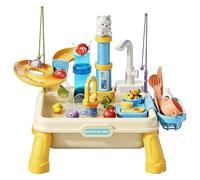 Generico Tavolo d'Acqua da Esterno - Gioco Sensoriale Spiaggia con Pompa - Gioco con Acqua - per Bambini e Bambine 4-8 Anni Scuola 'Infanzia Giardino Spiaggia Aula all'Aperto
