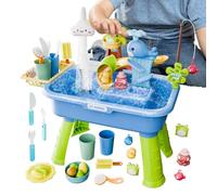 Generico Tavolo d'Acqua per Bambini - Set da Gioco sensoriale di attività, da Gioco 4 in 1 con Acqua Corrente e Pompa Giocattolo Estivo interattivo per Ragazzi e Ragazze 4 agli 8 Anni Piscina all