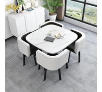 Generico Tavolo E Sedia Set da Colazione Rotondo Tavolo E Sedia Set Tavolo Tavolo da Pranzo Cucina da Pranzo/Cucina Set Moderno Tavolo da Conferenza Rotondo per Sala,9,80cm*73cm